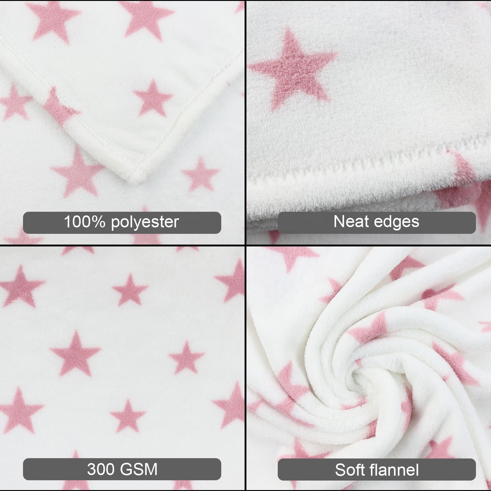 127*152cm Microfiber Warm Fleece Blankets For Winter 180gsm Lightweight