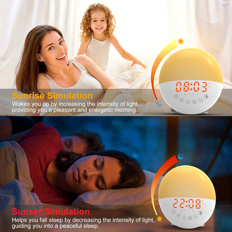 Cute Oval Portable Alarm Clock Radio Touch Sensing Multi Color