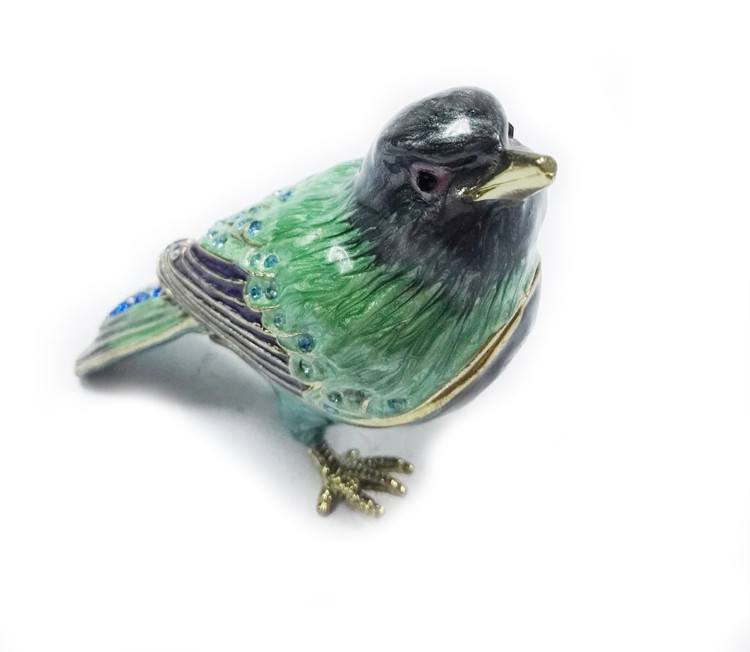 Animal Bird Trinket Box Animal Jewelry Box Blue Bird Metal trinket box