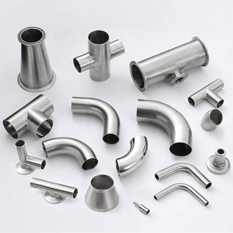 Round Head Code Sanitary Stainless Steel 304 316L Pipe Fittings Weld Tri Clamp Cross 4 Way Cross for ANSI JIS DIN ASME Standard