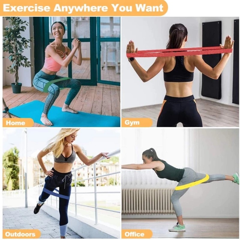 Mini Tension Anti Slip Pull Resistance Band For Fitness Strength Training Pilates Yoga Sports