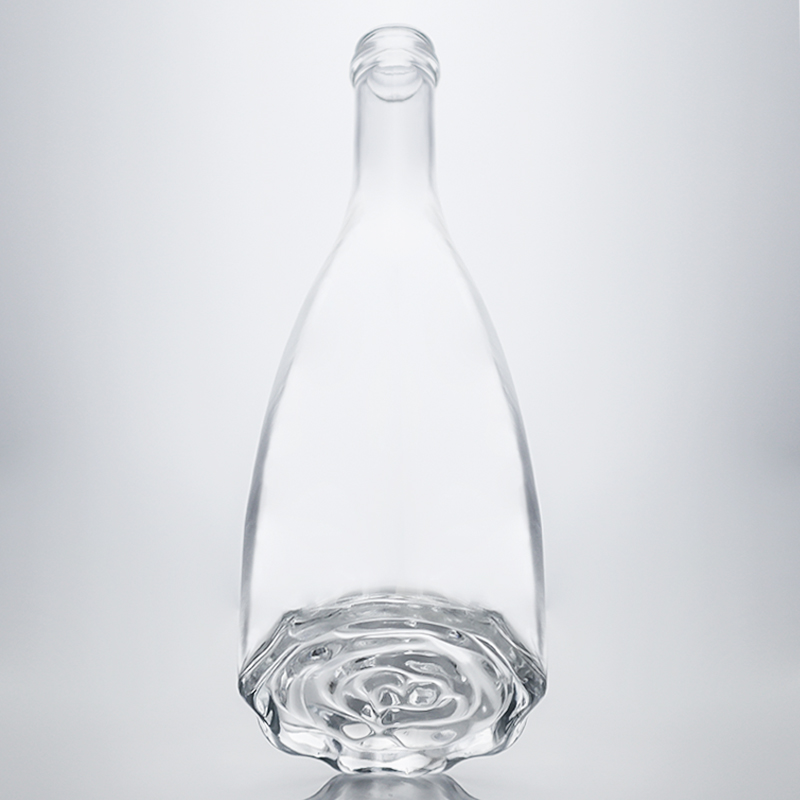 Whisky Gin Rum Vodka Glass Collar Engraved Round Liquor Bottle with and Custom Cap