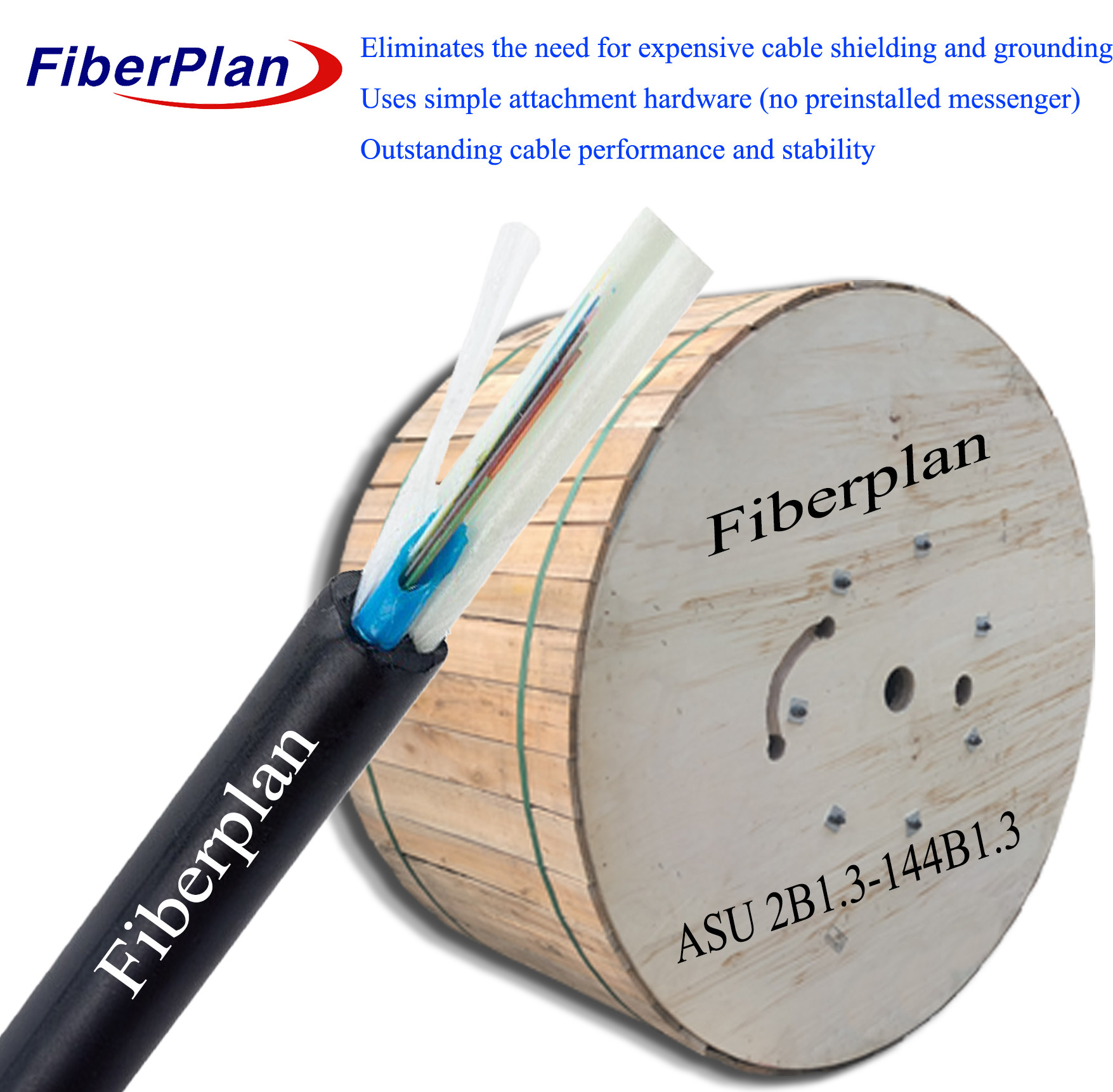 Mini ADSS 6 To 12 Core Single Mode Multi Mode Aerial Fiber Optic Cable Self Supporting Cable ASU