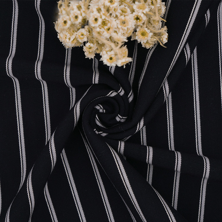 Hygroscopic Smooth Clean Lenjing Modal Striped Knit Fabric For Casual Wear