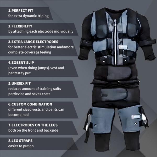 Wireless Ems Training Suit Electric Muscle Stimulator Workout Suit Smart Ems Fitness Gym Ems Training Suit