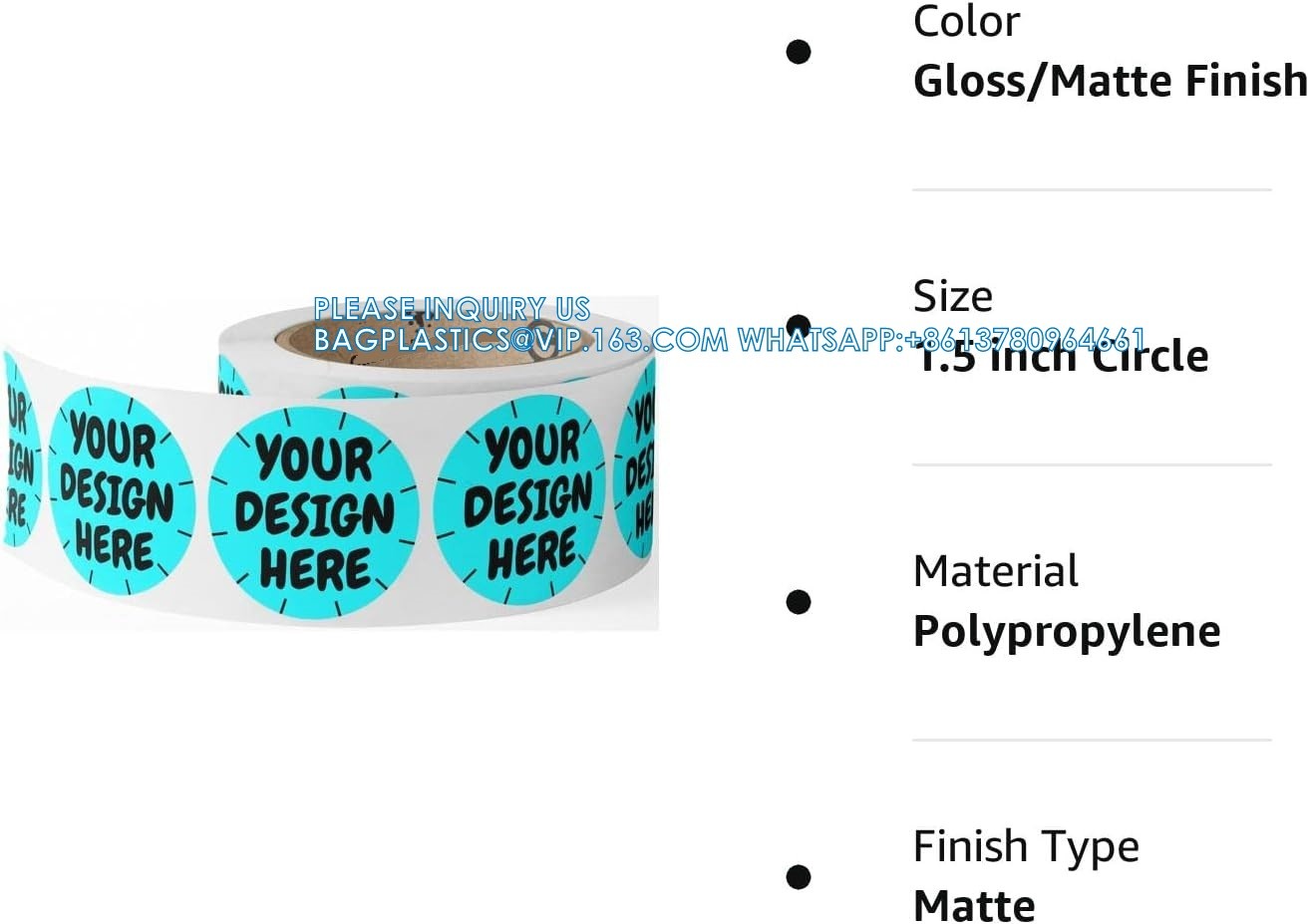 Custom Vinyl Stickers For Business Logo, Personalized Stickers Labels With Image Text, 60 150 300-1000 Qty