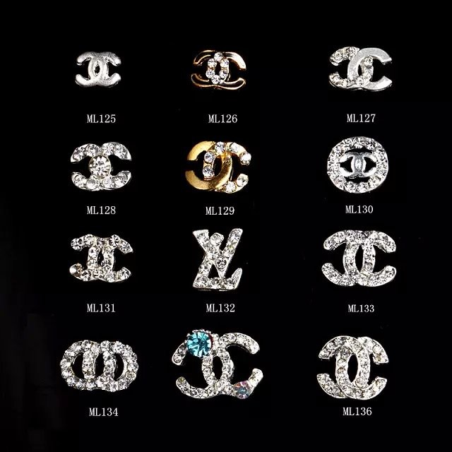Hot NEW Wholesale Alloy Jewelry 3D Nail Art Jewelry Nail rhinestones Sticker Supplier Number ML125-136