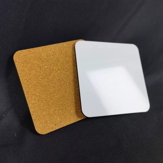 Customization Blank MDF Sublimation Cork Coasters Wear Resistant