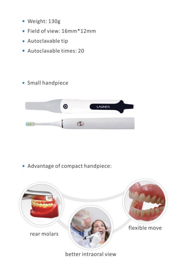 Dental 3d Intraoral Scanner , 3d Oral Scanner 16*12mm Field View Ac 100-250v 50-60hz