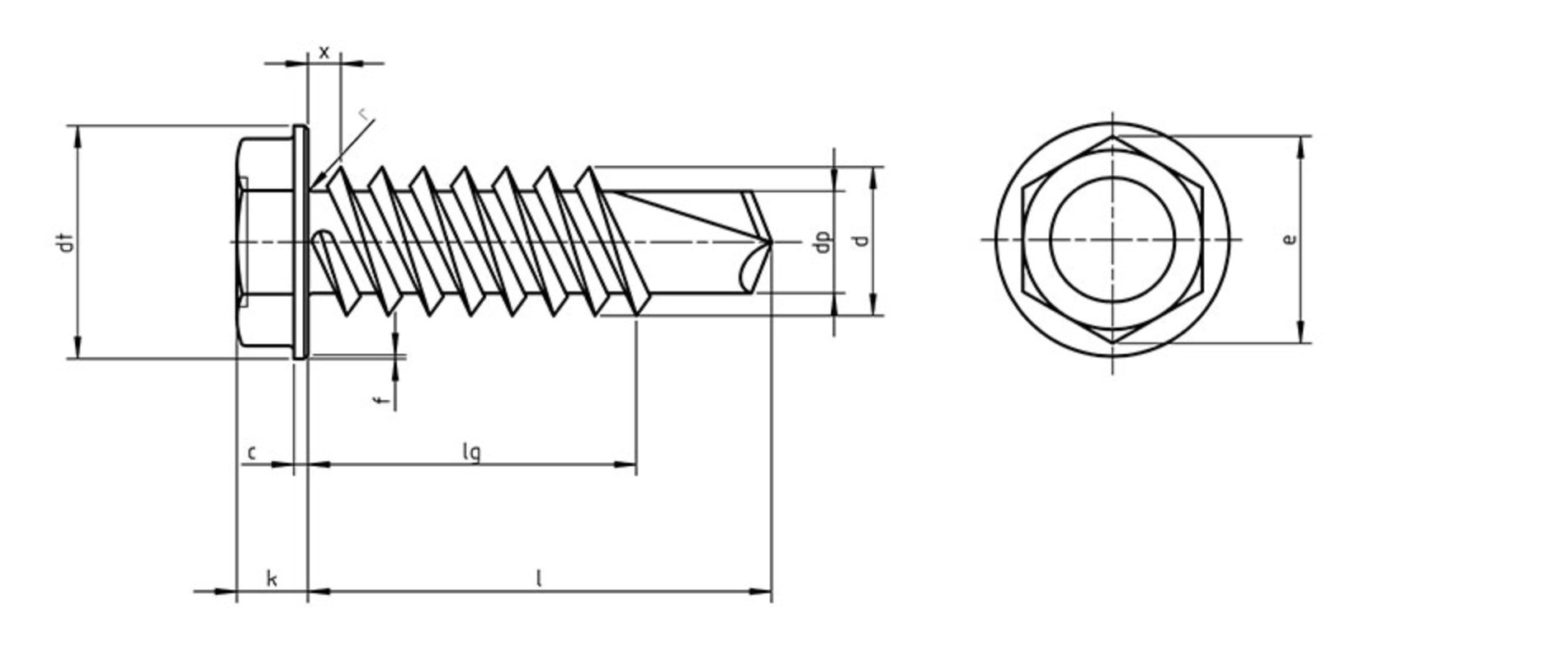 8mm 10mm Zinc Plated Hex Flange Head Self Tapping Self Drilling Screws DIN7504K A2 A4 ISO15480