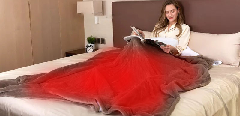 Far Infrared Washable Electric Heated Blanket 45degree Temperature SHEERFOND