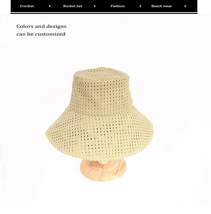 Lace Embroidery Crochet Organic Cotton Bucket Hat