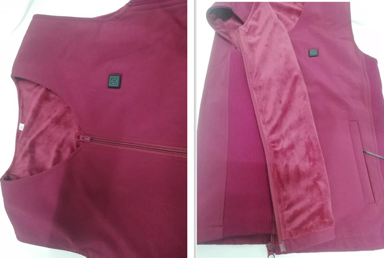 V Neck Rechargeable Heated Vest 7.4V 4400mAh Thermal Vests Ladies Spandex / Polyester