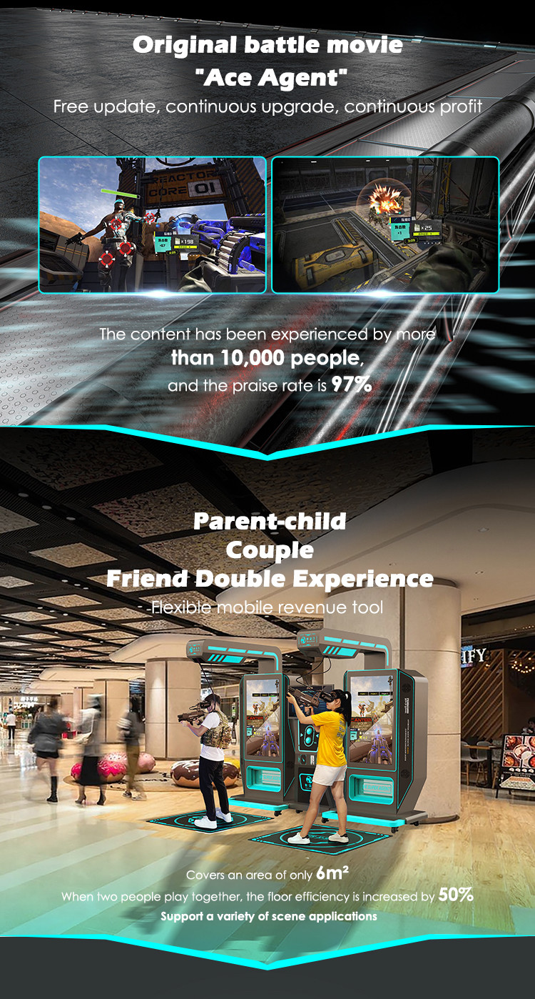 Shooting Machine Virtual Reality Gun Arcade Machine 2 Player Amusement Ride 9d Vr Simulator