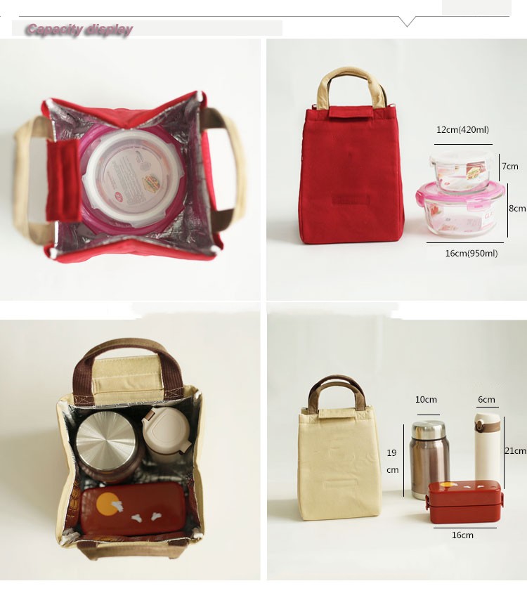 Hot selling portable canvas insulated bag reusable cooler bag waterproof lunch bag tote kids cooler for food delivery