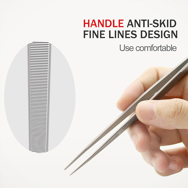 Stainless Steel Pick Up Gem Holding Diamond Tweezers 16cm
