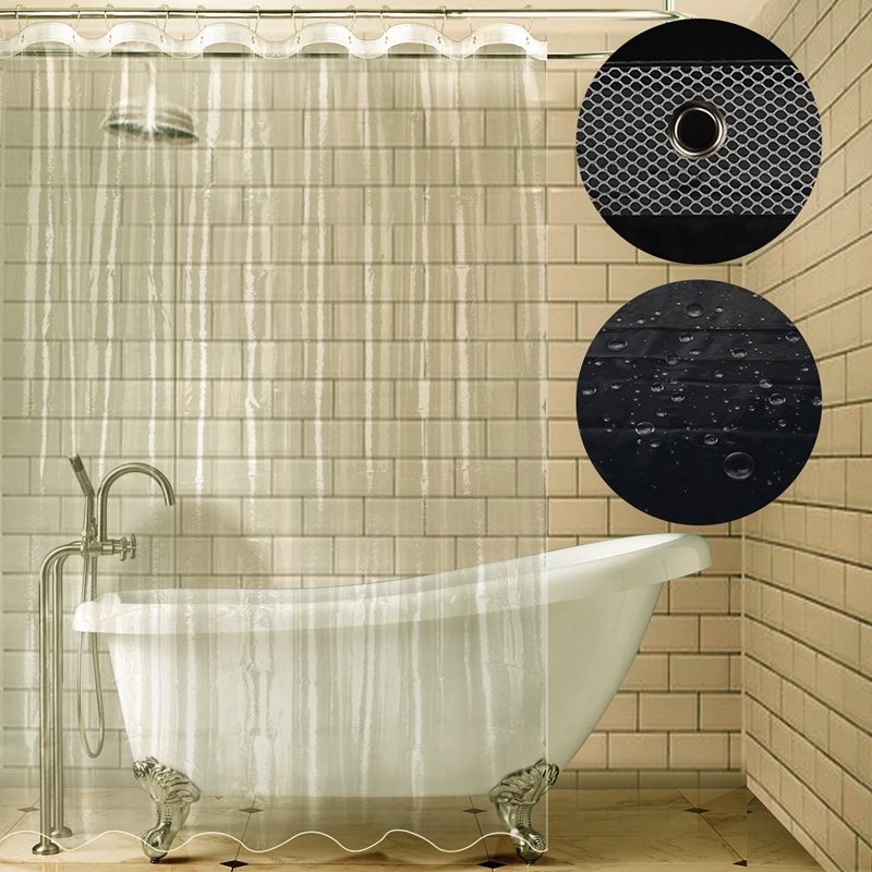 Wholesale Clear Transparent PEVA Plastic Waterproof Thick Disposable Shower Curtains