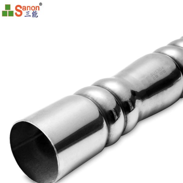 China Manufacturer 304 Stainless Steel Decorated Embossed Pipe Support Hollow