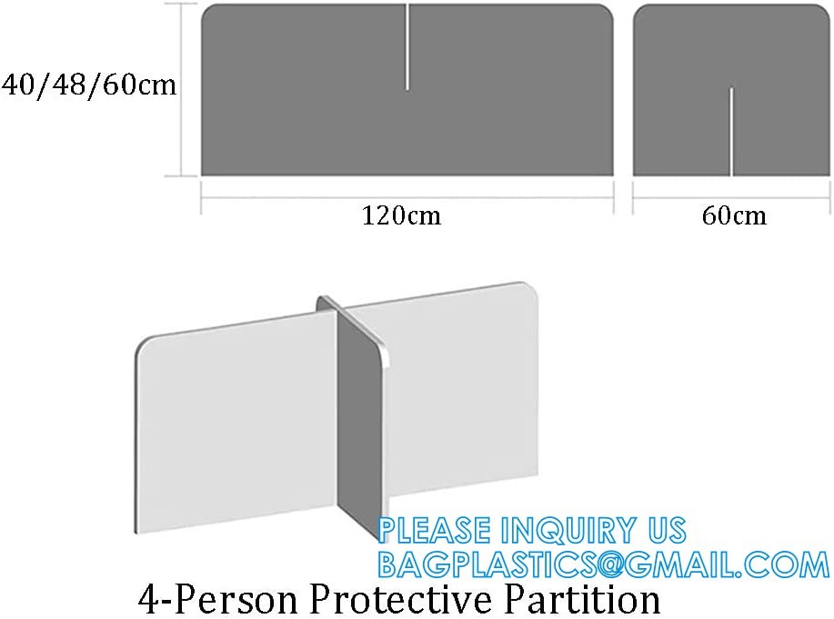 Portable Acrylic Sneeze Guard Shield Divider Perspex Screens Barrier Plastic Shield Counter, Social Distancing