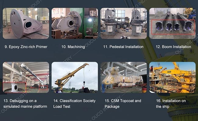 Stiff Boom Yacht Marine 1.5t 4m Offshore Pedestal Crane With Iacs Certified 5