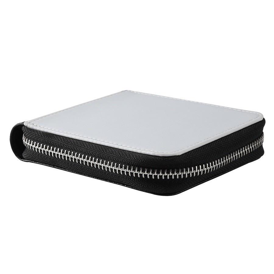 Sublimation Blanks Leather Sublimation Zippered Compact Wallet With Card Slots For Sublimation Transfer Printing