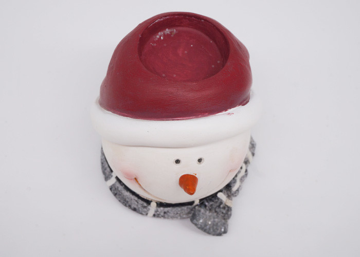 Color Customized Polyresin Crafts Santa Claus Candle Holders For Christmas Decoration