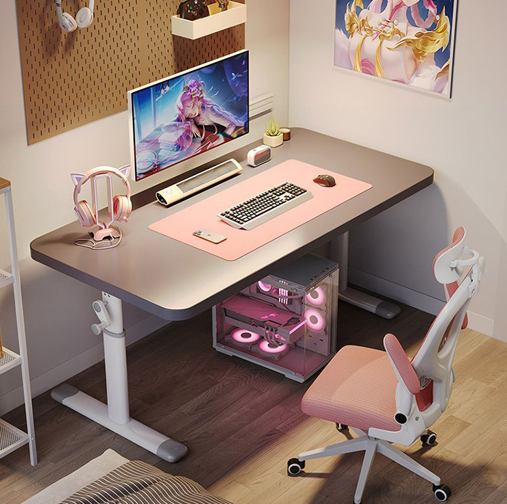 Office Building Standing Desk with Manual Height Adjustment and 80 kgs Load Capacity