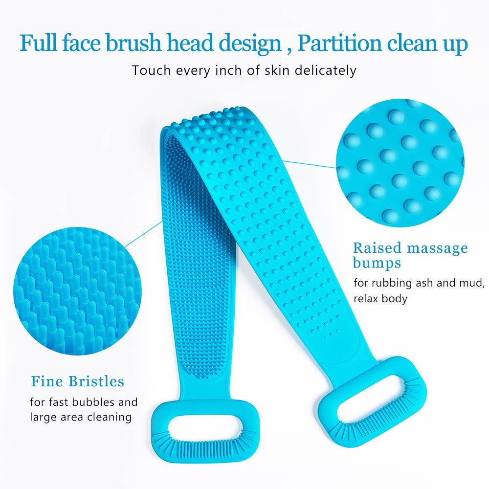 Extra Long Exfoliating Silicone Back Scrubber For Shower