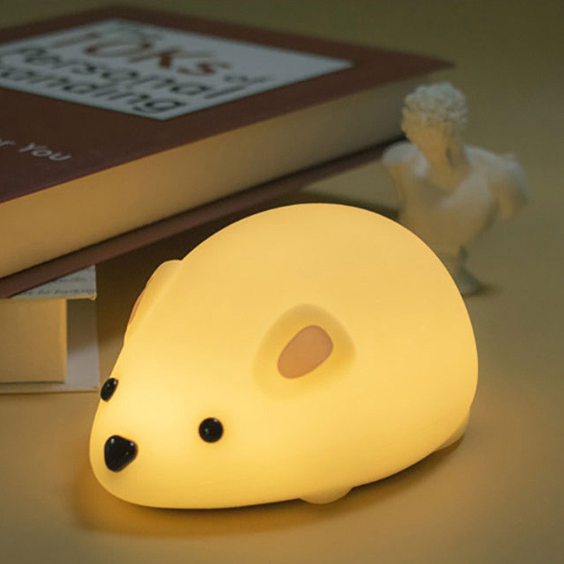 Mouse Night Light For Kids Rechargeable LED Children Lamp Timer Bedside Lamp Decor Baby Nursery Breastfeeding NightLight