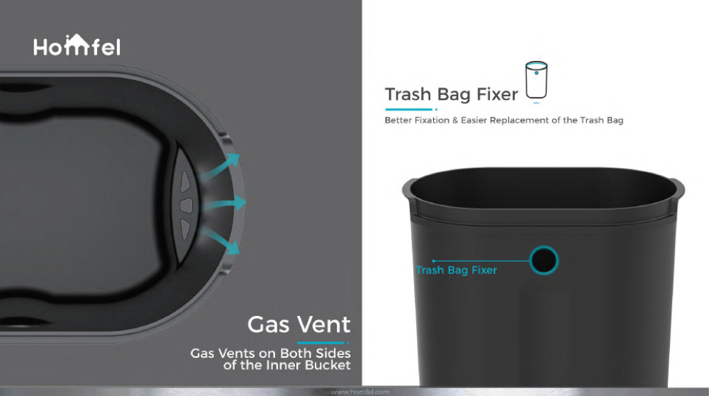 Rectangular Soft Close Pedal Bin with ANTI-FINGERPRINT Function and Durable Stainless Steel Material rounded rectangle trash can