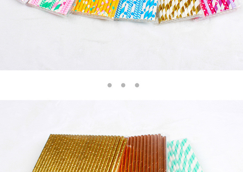 Degradable pulp paper straws 6mm millimeter color straws for bar birthday party DIY home decorate