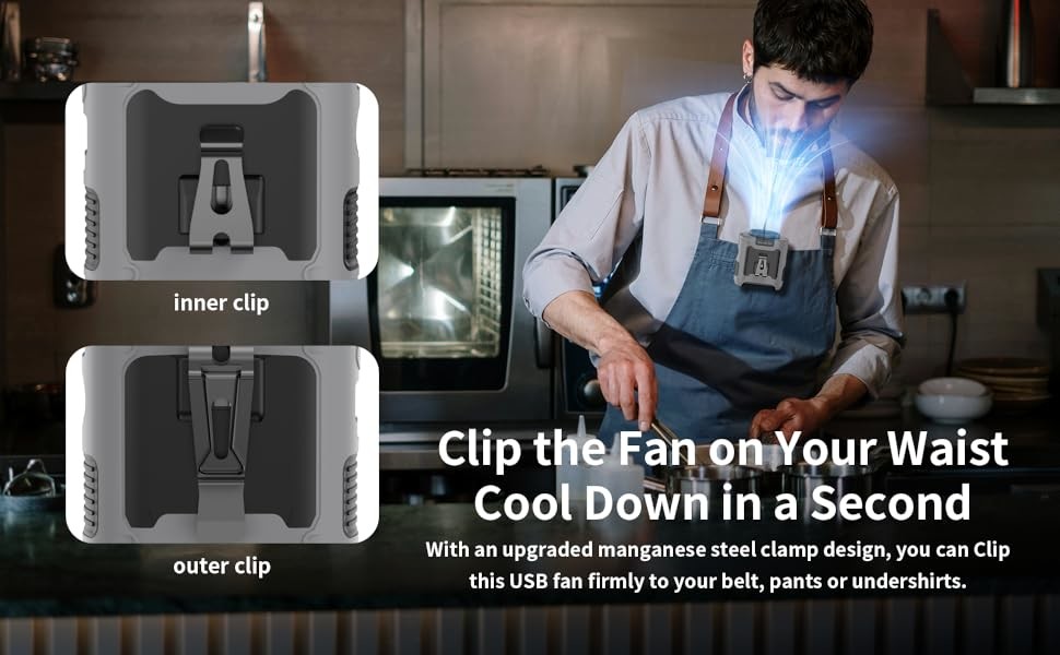 Socool Fan Waist Clip Camping Multifunction Portable Fan 10000MAh With Sos Led Light