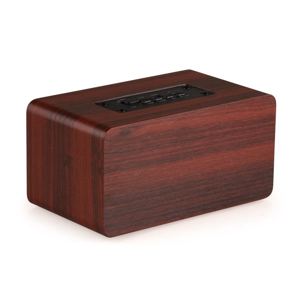 Retro Wood Bluetooth Speaker Wireless Speaker Support AUX TF Card for Smartphone