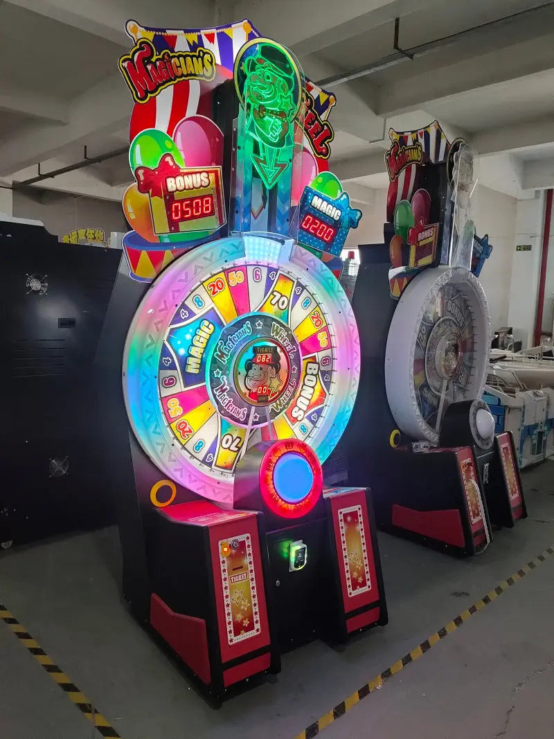 Magicians Wheel Lottery Redemption Game Machine Rotating Wheel Coin Operated Ticket Redemption