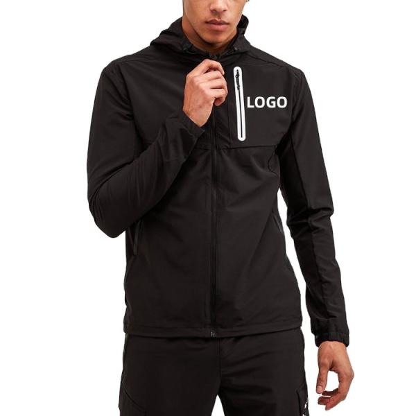 Men custom logo design streetwear windbreaker rain jacket nylon softshell