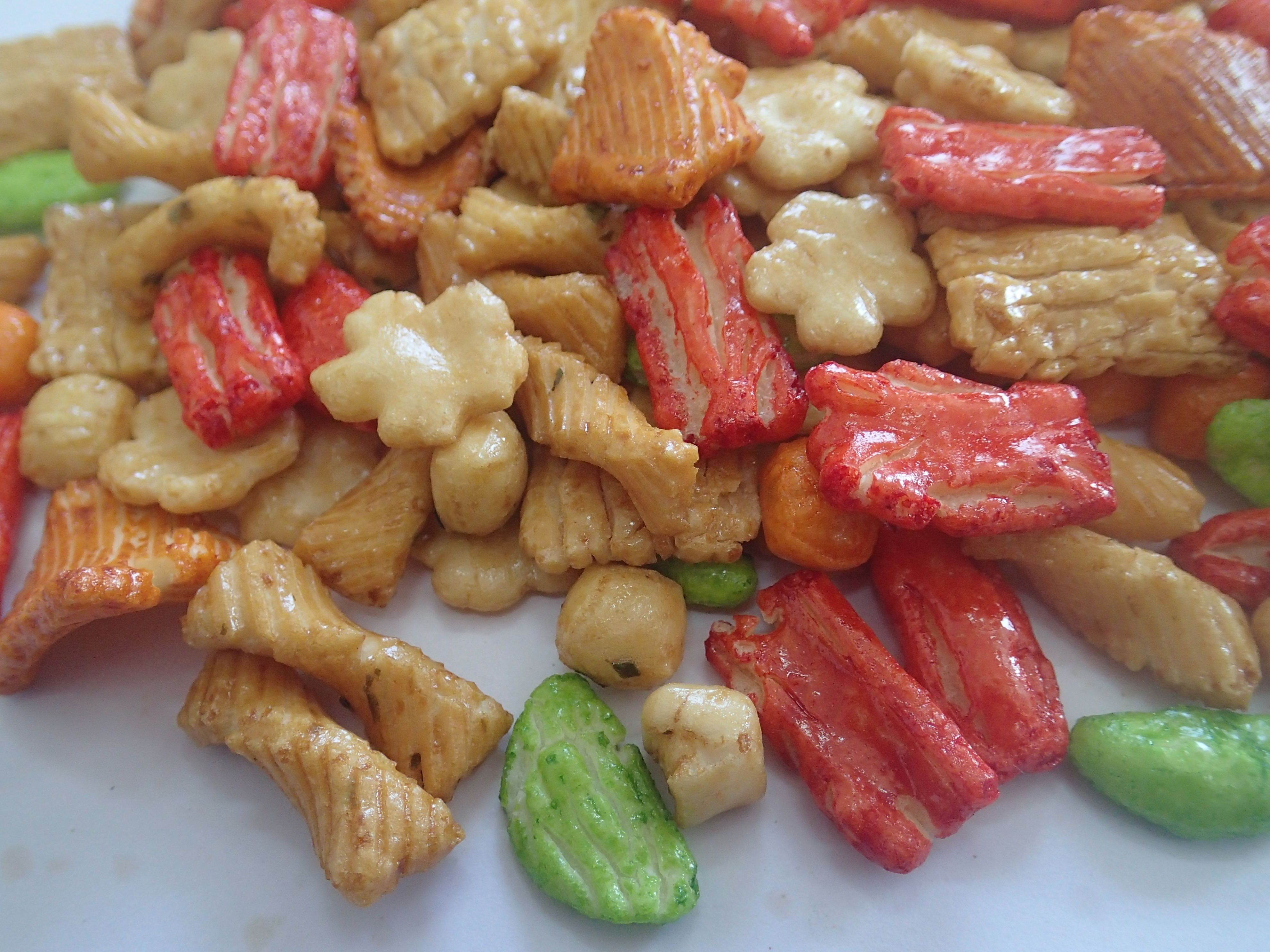 Tapioca Starch Japanese Mixed Rice Crackers Colorful Mixed Low Fat