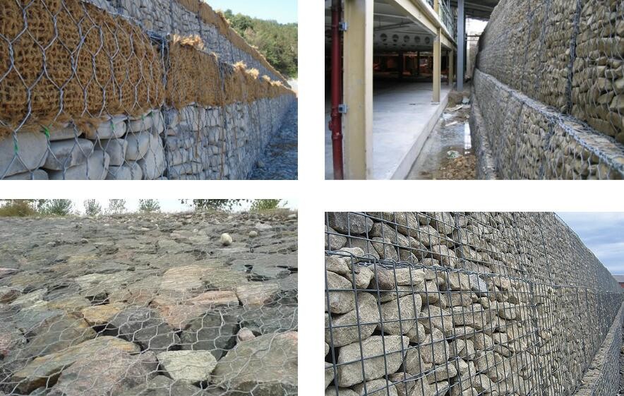 Erosion Control Galvanized Gabion Stone Fence ISO14001