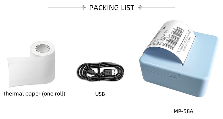 15mm/sec Print Speed 58mm Portable Mini Mobile Blue Tooth Printer for Mobile