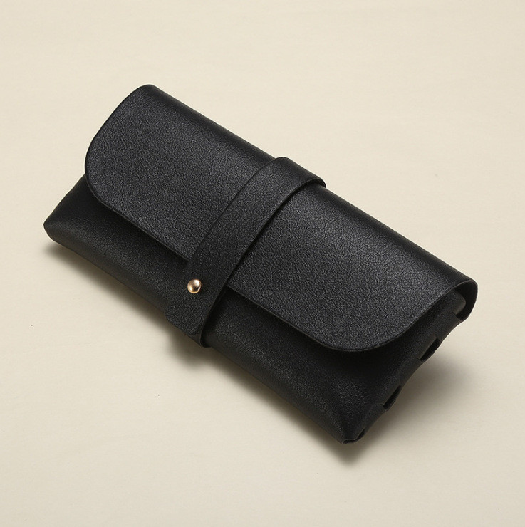 FASHION NEW BUCKLE GLASSES BOX CROSS-BORDER SUNGLASSES BOX SUNGLASSES BOX LEATHER BOX CONVENIENT BOX