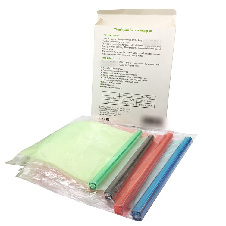 Bulk Reusable Silicone Sous Vide Large Leak-proof Airtight Preservation Vegetable Preserving Healthy Food Storage Bag