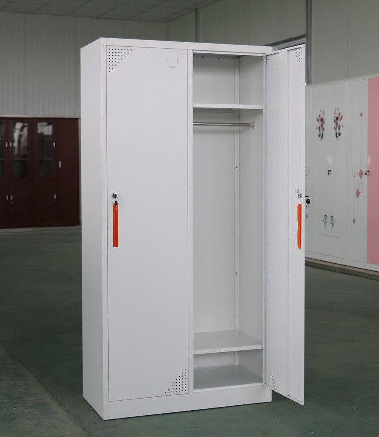 Knock Down 2 Door Metal Office Lockers Customizable Ventilation