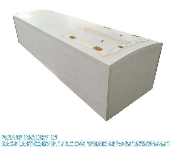 Dome Shape Cloth Decoration Wood Coffin Funeral Supplies Wood Burial Coffin Burial Collapsible Coffin Casket