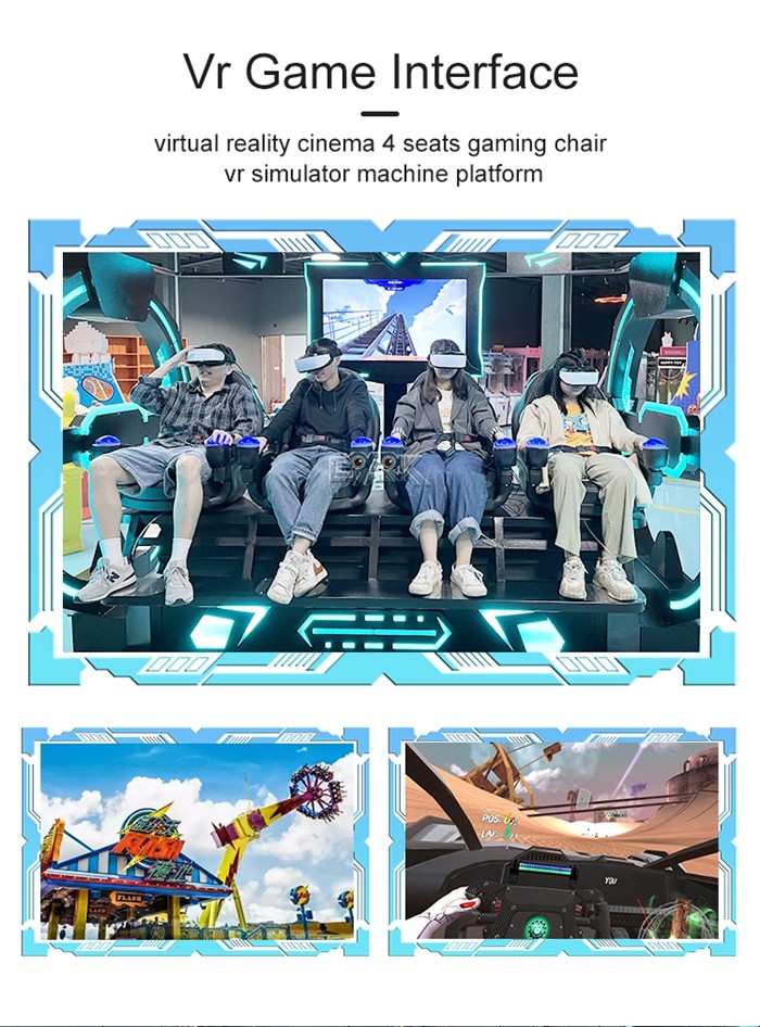 multiplayer 9D VR Ride 360 VR 4 Person Cinema Arcade Spaceship Simulator
