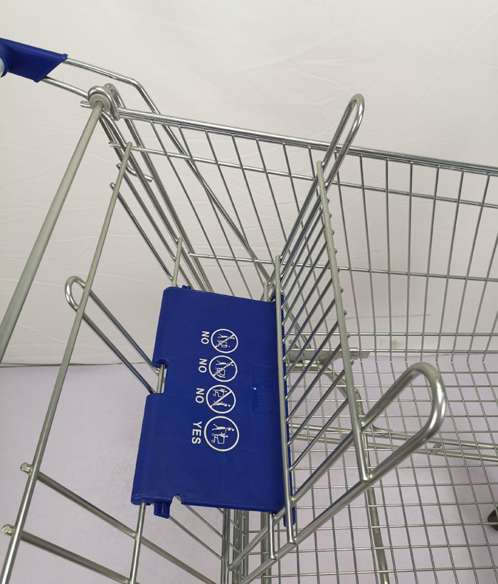 Multipurpose Q195 Steel Shopping Cart 125L Supermarket Metal Wire Trolley
