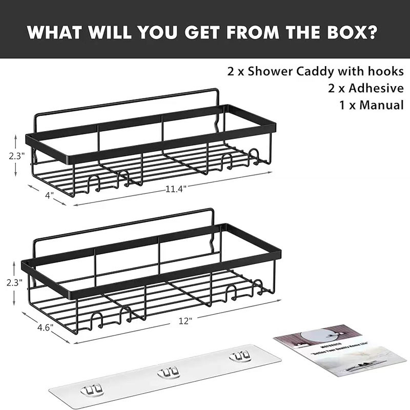 Home Farmhouse Wall Inside Organization and Storage Decor Accessories Shower Caddy Shelf Organizer Rack