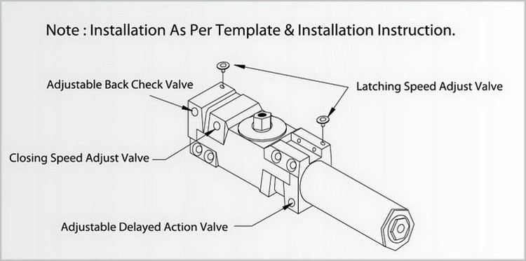 Surface Mounted Fire Rated Door Closer，Steel Body Delayed Action Door Closer D9016