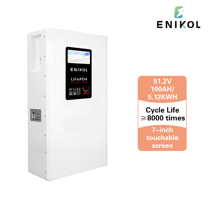 48V Solar Lithium Iron Phosphate Battery 100AH With LCD Display Touchable Screen
