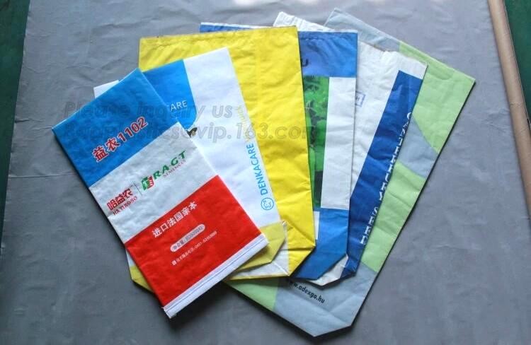 paper bags wholesale Kraft paper pp woven sack,25kg Food packaging kraft paper laminated pp woven bag for packing sea an