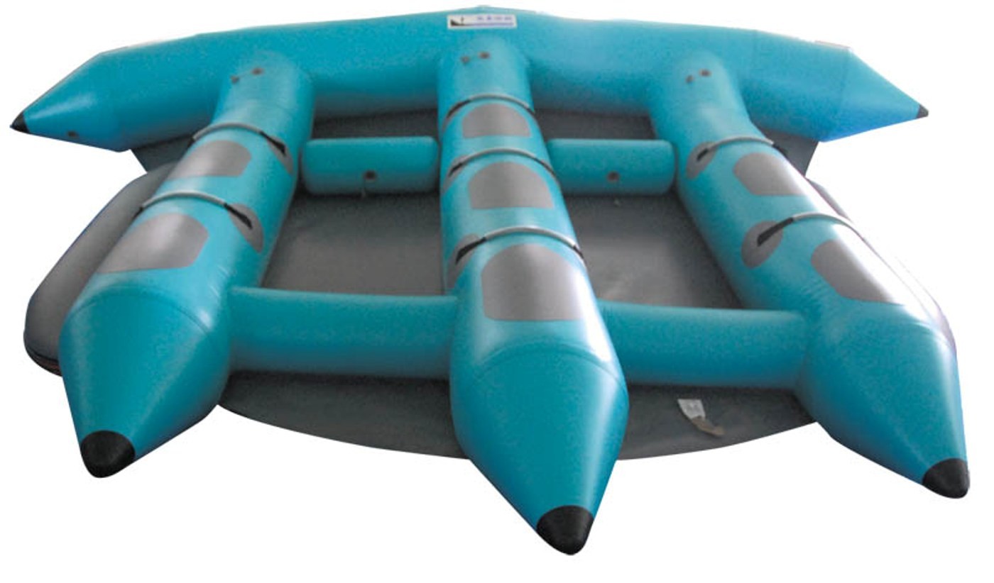 470 Cm 12 Person Inflatable Raft , Heavy Duty PVC Inflatable Drift Boat With Double Airmat
