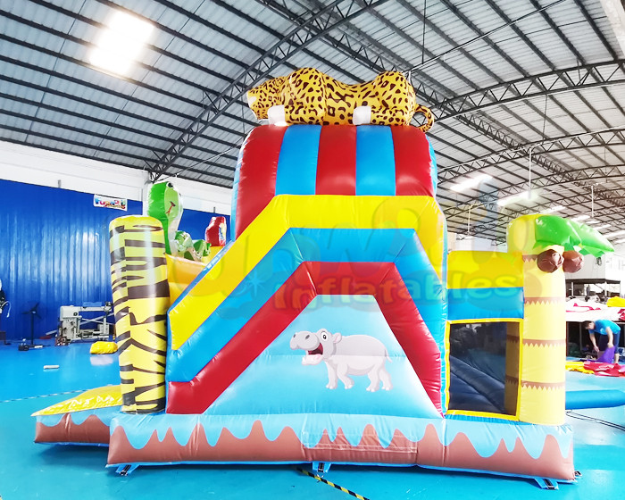TUV Animal Zoo Jumping Bouncy Castle Inflatable Combo Bounce House